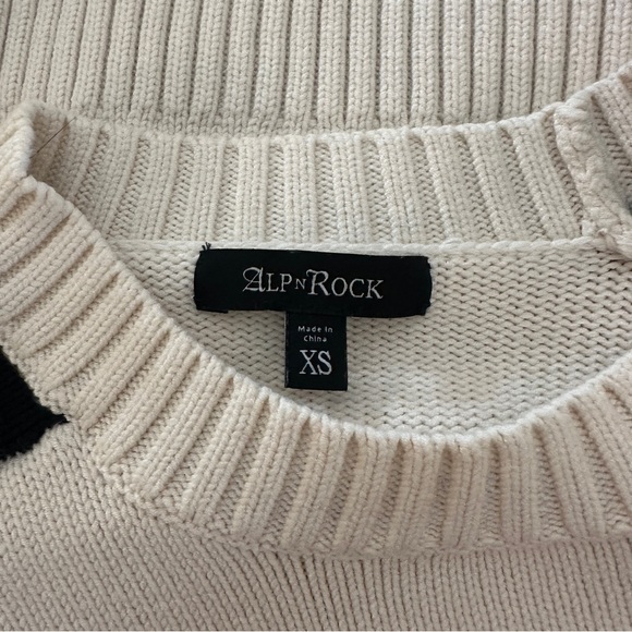 Alp N Rock Cream Sweater with Black and Red Accents - Picture 3 of 3